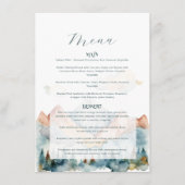Nevelige Berg Bruiloft Menu (Voorkant)