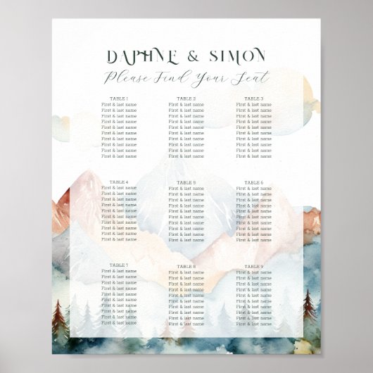Nevelige Berg Bruiloft Poster (Voorkant)