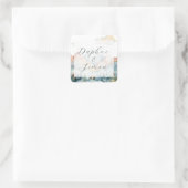 Nevelige Berg Bruiloft Vierkante Sticker (Tas)