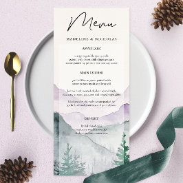 Nevelige Bergbos Bruiloft Menu