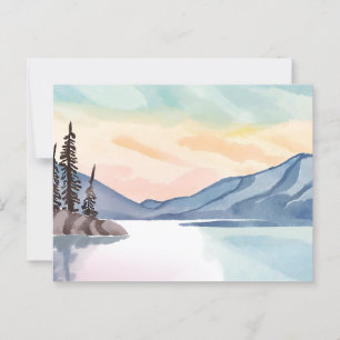 Nevelige Bergen   Lake Tahoe Aquarel Briefkaart