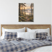 Nevelige Bergvijver Canvas Afdruk (Insitu (Slaapkamer))