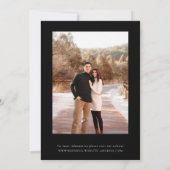 Nevelige bergwoud foto bruiloft save the date (Achterkant)