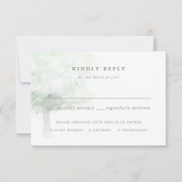 Nevelige boom RSVP kaartje