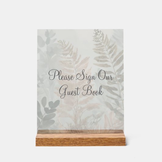 Nevelige Bos Bruiloft Acrylic Bord (Voorkant)