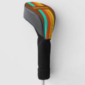 Nevelige bosbodem pin gestreept met naam golfheadcover (Schuin)