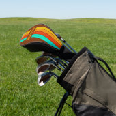 Nevelige bosbodem pin gestreept met naam golfheadcover (Insitu)