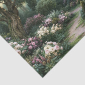 Nevelige Crème Roze Botanische Pad Decoupage Tissuepapier (Detail)
