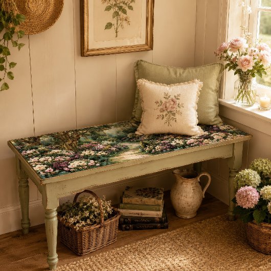 Nevelige Crème Roze Botanische Pad Decoupage Tissuepapier