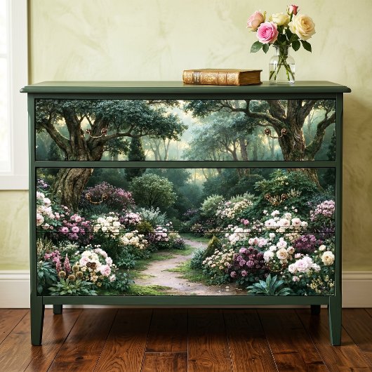 Nevelige Crème Roze Botanische Pad Decoupage Tissuepapier