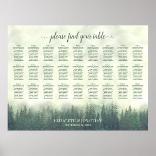 Nevelige Groene Dennen 27 Tafel Trouw Stoelen Plat Poster