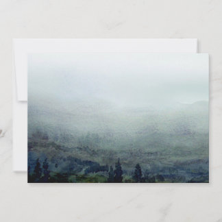 Nevelige Himalaya-berg, aquarelschildering Kaart