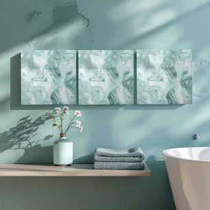 Nevelige marmeren abstracte patroon lichte teal ID Tegeltje