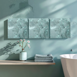 Nevelige marmeren abstracte patroon medium turquoi tegeltje