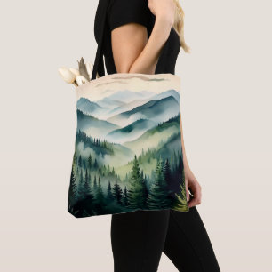 Nevelige Morgen Bergdennen Tote Bag