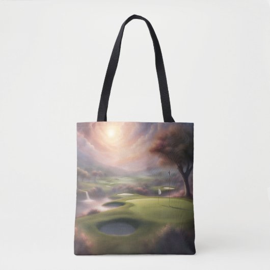 Nevelige Morgen Golfbaan  Tote Bag (Voorkant)
