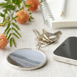 Nevelige morgen op South Bay Beach, Scarborough Sleutelhanger