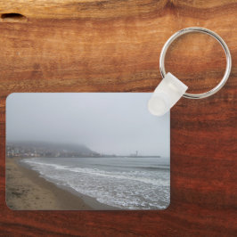 Nevelige morgen op South Bay Beach, Scarborough Sleutelhanger