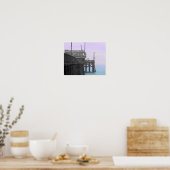 Nevelige Newport Pier gekleurde poster (Keuken)