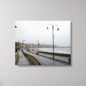 Nevelige ochtend bij Scarborough Canvas Afdruk (Voorkant)