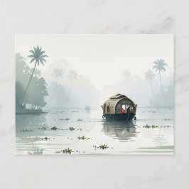 Nevelige ochtend in Kerala India Briefkaart