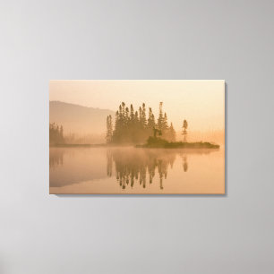 Nevelige ochtend op East Inlet, Pittsburg, New Canvas Afdruk