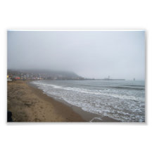 Nevelige ochtend op South Bay Beach, Scarborough