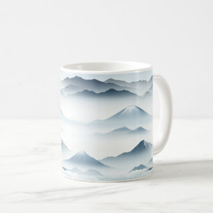 Nevelige Pieken – Waterverf Berglandschap (4) Koffiemok