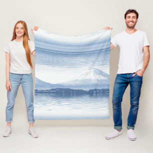 Nevelige Pieken – Waterverf Berglandschap Fleece Deken
