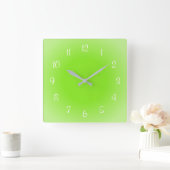 Nevelige Randen Groen Bevroren Design Zachte Kleur Vierkante Klok (Huis)