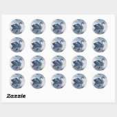 Nevelige reflecties | Stofwolk Blauw Zwanenmeer Br Ronde Sticker (Vel)