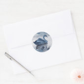 Nevelige reflecties | Stofwolkblauwe Zwanenmeer Br Ronde Sticker (Envelop)