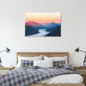 Nevelige rivier Soča bij zonsopgang Canvas Afdruk (Insitu (Slaapkamer))