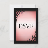 Nevelige Rode Gotische RSVP met Menu Keuze (Achterkant)