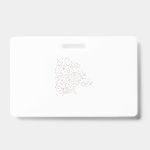 Nevelige Roos, Blozend Mahonie, Decoratief Ontwerp Badge