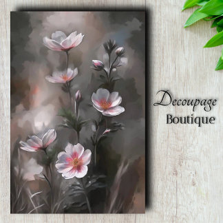 Nevelige Roze Cosmos Bloemen Decoupage Tissuepapier