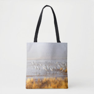 Nevelige Sandheuvelkraanvogels Tote Bag