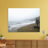 Nevelige Scarborough Beach Canvas Afdruk (Insitu (Woonkamer))