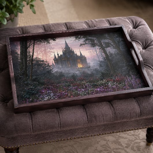 Nevelige Schemering Gotisch Kasteel Bos Decoupage Tissuepapier