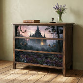 Nevelige Schemering Gotisch Kasteel Bos Decoupage Tissuepapier