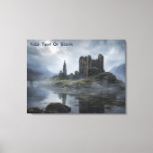 Nevelige Schotse Kasteelruïne Canvas Afdruk (Voorkant)