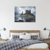 Nevelige Schotse Kasteelruïne Canvas Afdruk (Insitu (Slaapkamer))