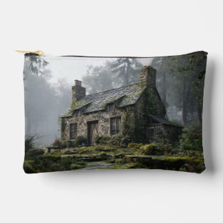 Nevelige stenen cottage bos zak etui