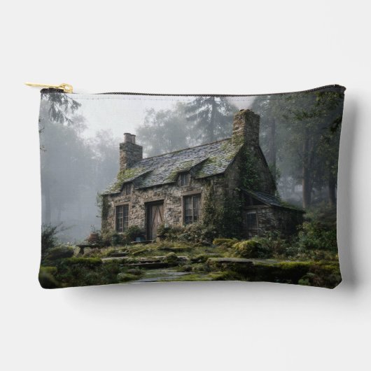 Nevelige stenen cottage bos zak etui (Voorkant)