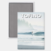 Nevelige Tofino Canada Surfer Reizen Magneet (Voorkant / Achterkant)