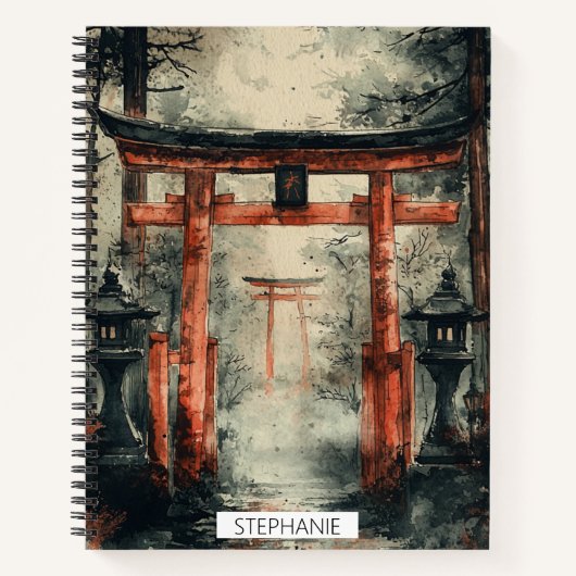 Nevelige Torii-pad Waterverf Notitieboek (Voorkant)