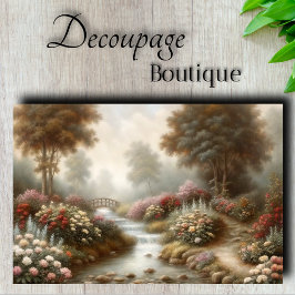 Nevelige Tuinstroom Decoupage Tissuepapier