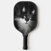 Nevelige Tuxedo Kat Pickleball Paddle (Achterkant)