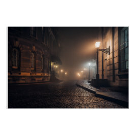 Nevelige Victoriaanse Kasse Steen Steeg Gloed Perfect Poster