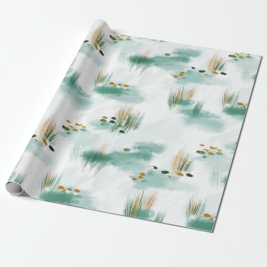 Nevelige vijver lente inpakpapier (Uitgerold)